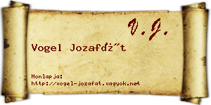 Vogel Jozafát névjegykártya